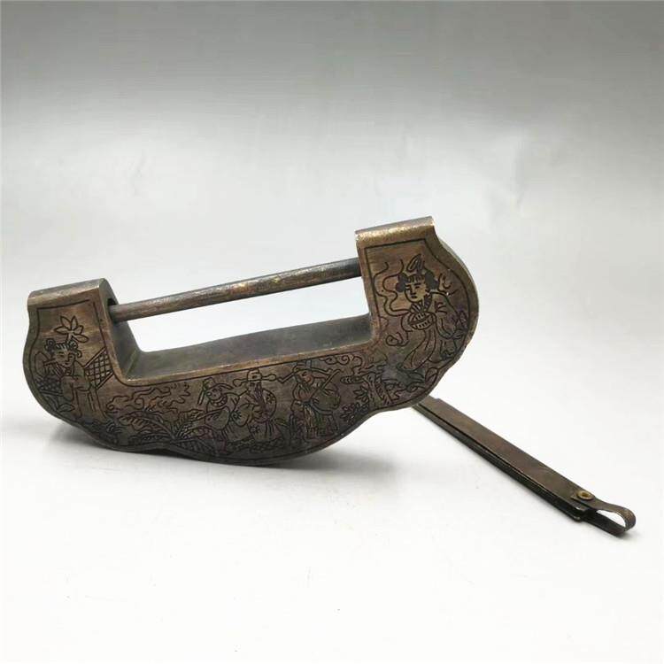 复古做旧铜器古玩工艺品厂家工艺品(仿古民用铜锁)摆件