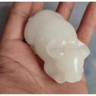 阿富汗羊脂白玉发财猪貔貅手把件龙龟金蟾白菜把玩