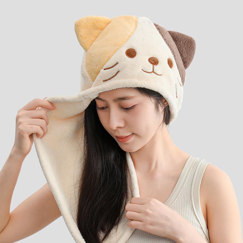 卡通可爱创意干发帽女吸水速干珊瑚绒浴帽洗头擦头加厚干发巾毛巾