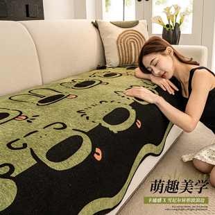 卡通四季 异形防滑坐垫防猫抓套罩盖布巾 通用雪尼尔沙发垫2025新款