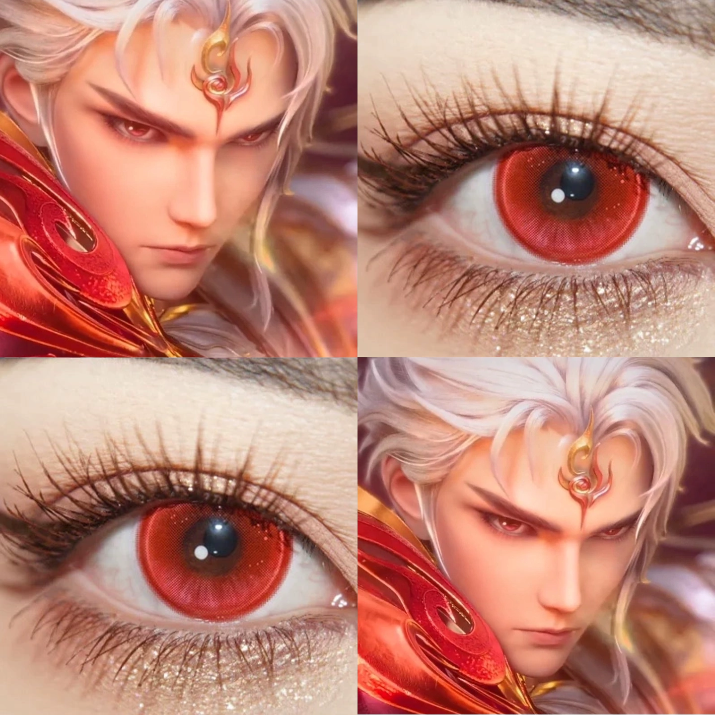 澜cos美瞳日抛愿照九州拓王者荣耀朱樱红鹤顶红热恋郁金香舒bs