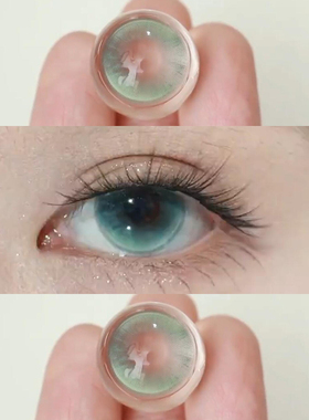 薄荷曼波美瞳半年抛大小直径混血绿色一年抛正品官网隐形眼镜5ST