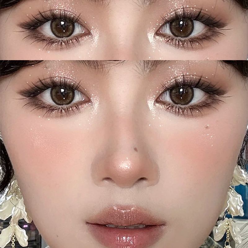 芝士布丁美瞳半年抛混血大直径纯欲年抛官网正品彩色隐形眼镜8ST