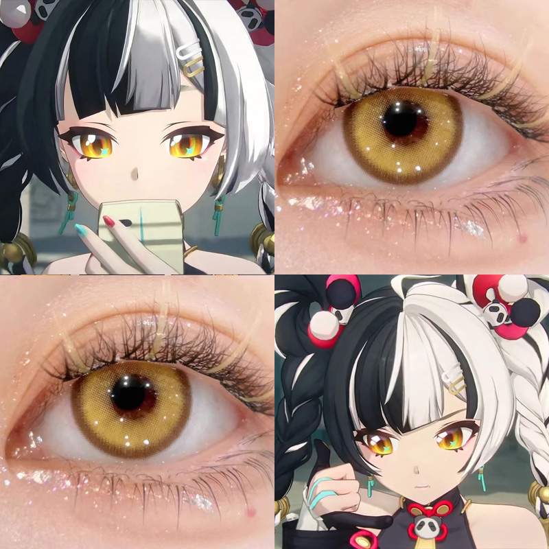 绝区零琉音cos美瞳月见枫黄色光晕神启之眼金魔王显色黄金魔法AH