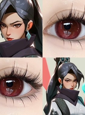 贤者魏玲莹cos美瞳红色半年抛大直径无畏契约瓦罗兰特隐形眼镜ZST