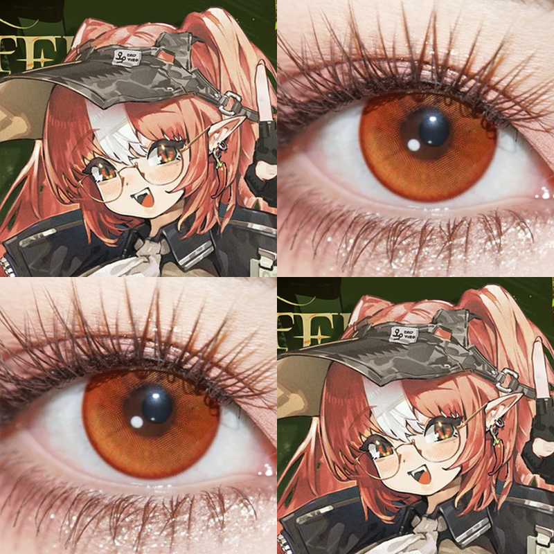 钼铅cos美瞳日抛明日方舟枫原橙琉璃棕火灵珠蜜柑橘正品显色佳AH