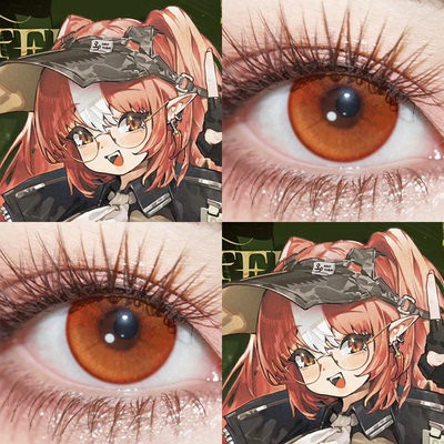 钼铅cos美瞳日抛明日方舟枫原橙琉璃棕火灵珠蜜柑橘正品显色佳AH