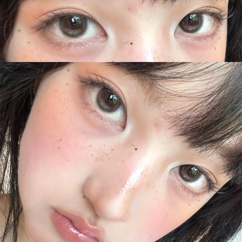 爵士冰拿铁美瞳半年抛混血大直径纯欲灰色年抛三明治隐形眼镜8ST