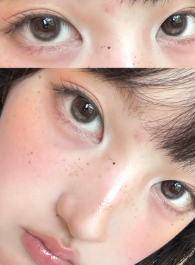 爵士冰拿铁美瞳半年抛混血大直径纯欲灰色年抛三明治隐形眼镜5ST