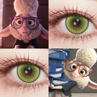 羊副市长cos美瞳黄绿色日抛疯狂动物城2萤火嫩绿抹茶小雏菊显色ah