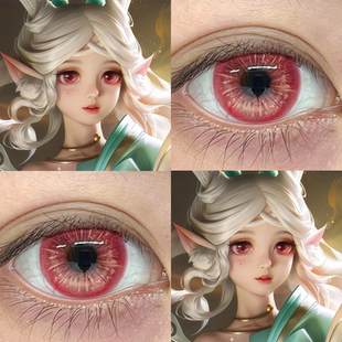 瑶遇见神鹿cos美瞳日半年抛玫粉色花火盛宴仙女粉桃花满面舒bs