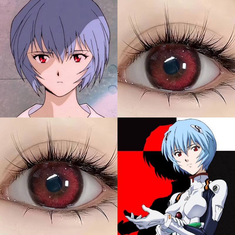 绫波丽cos美瞳明日香半年抛新世纪福音战士红色款cos隐形眼镜8tb