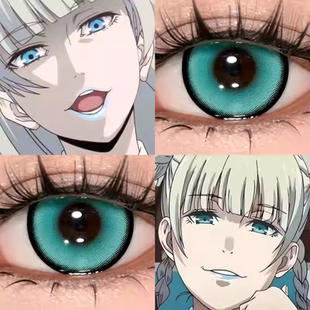 桃喰绮罗莉cos美瞳年抛狂赌之渊女草系绿粒子精灵隐形眼镜6st