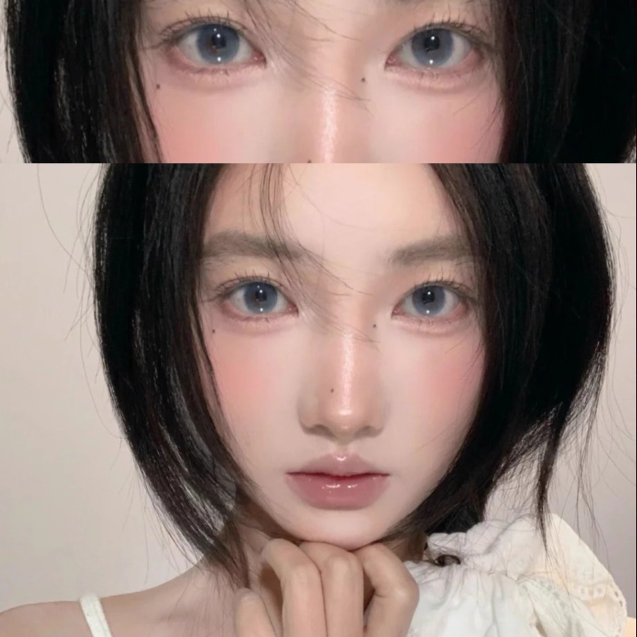 kira fairy美瞳月水蓝偷心繁花半年抛大小直径三明治工艺混血6st