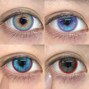 异色锁边美瞳cos日半年抛梦核独角兽月亮以西丝绒伯爵显色舒bs