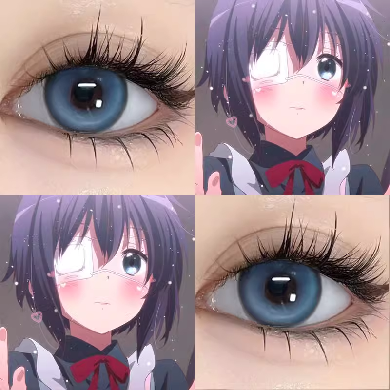 小鸟游六花cos美瞳绿色勇太小大直径半年抛混血显色性隐形眼镜BW