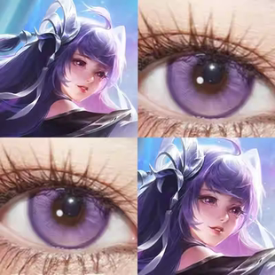 西施归虚梦演cos美瞳年抛王者荣耀甜度紫紫色光晕水水紫晶漫展6st