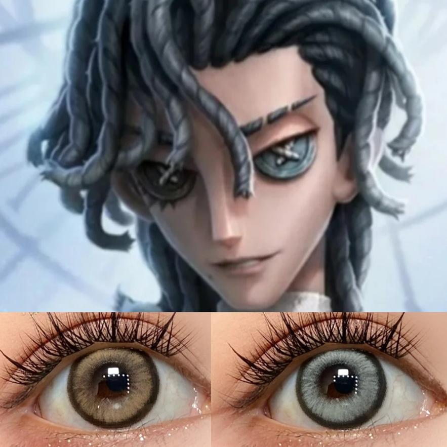 第五人格骑士cos美瞳半年抛异瞳棕灰色万圣节显色混血doya美瞳ah