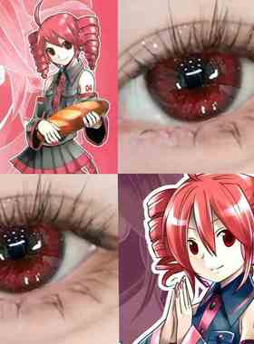 重音tetocos美瞳虚拟歌手歌姬红色半年抛圣诞节年抛隐形眼镜3fST