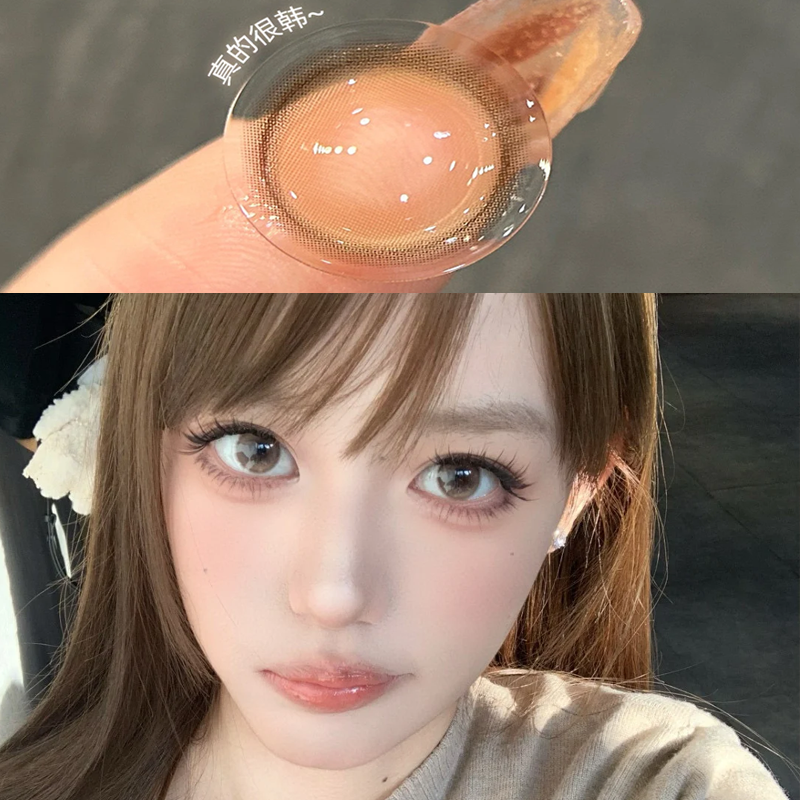 Korean girl韩剧女主美瞳半年抛大直径棕色纯欲隐形眼镜带度数3tb