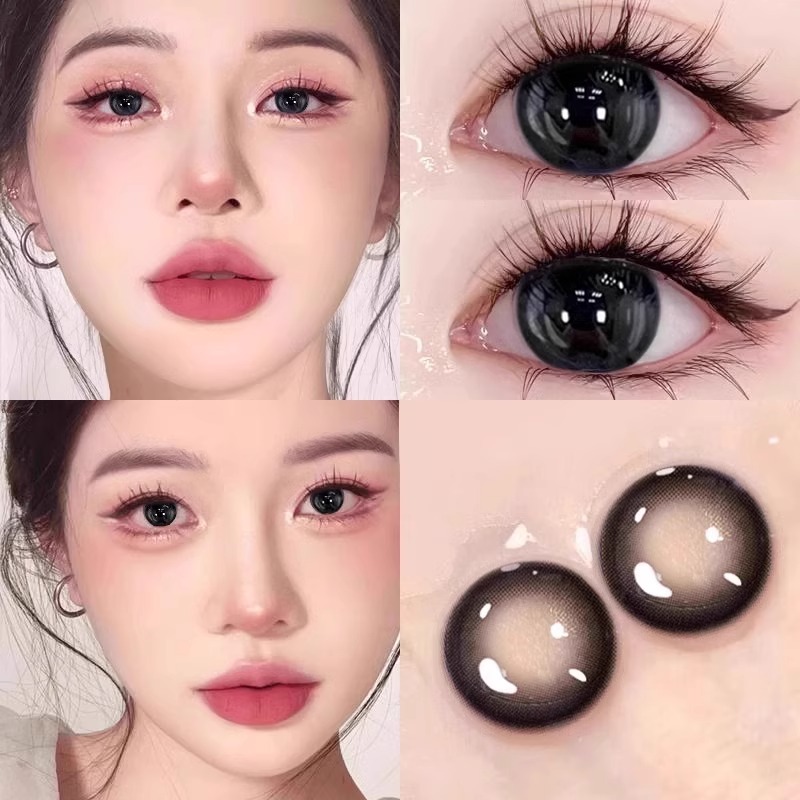 【上新】mimipark美瞳半年抛双高光黑彩色隐形眼镜正品6st
