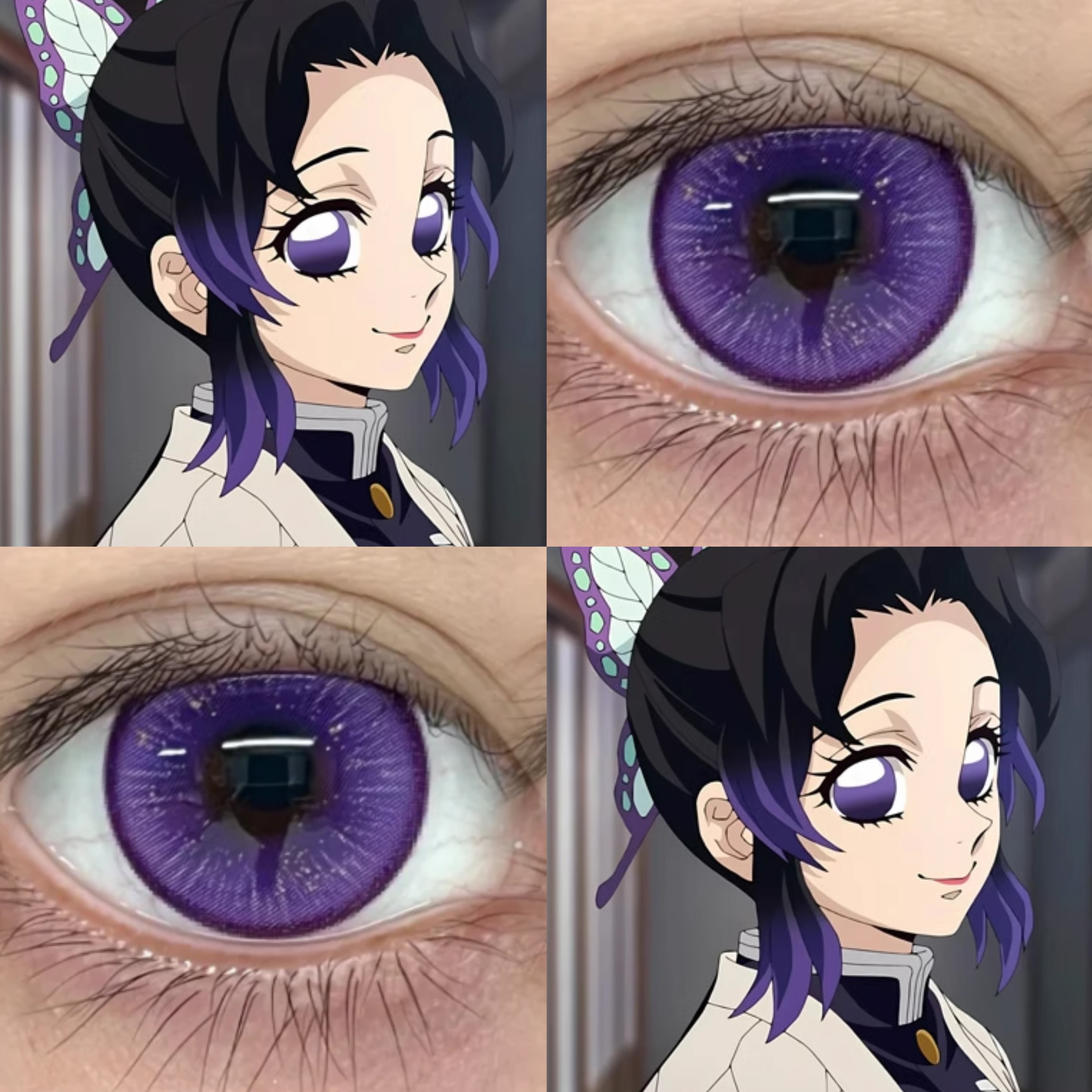 蝴蝶忍cos美瞳日抛紫色不死川实弥我妻善逸香奈乎香奈乎无惨显ah