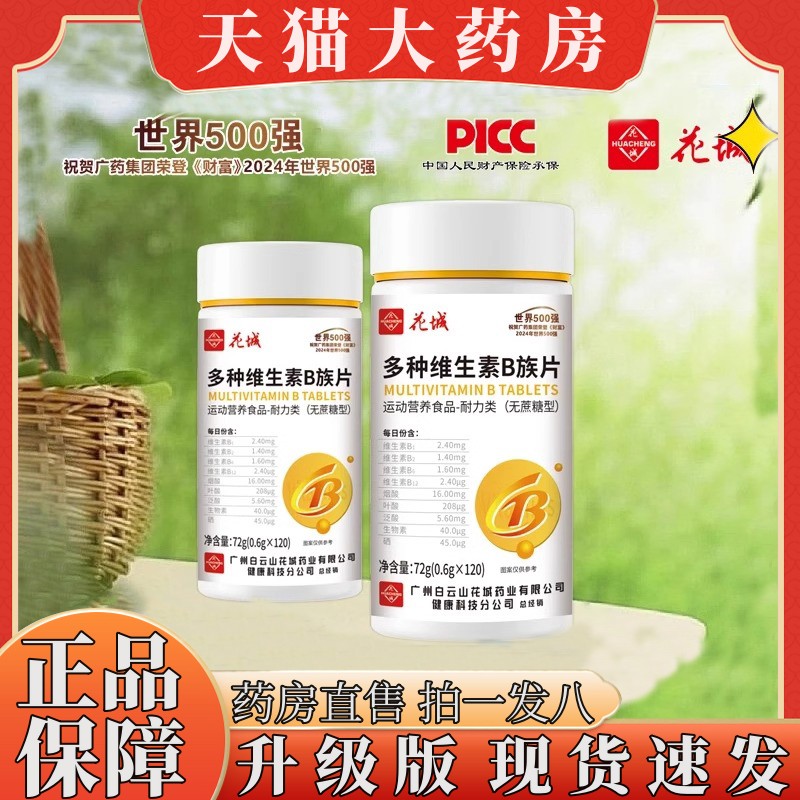【买一送一】广州花城多种维生素B族片官方旗舰店咀嚼片水飞蓟2hr