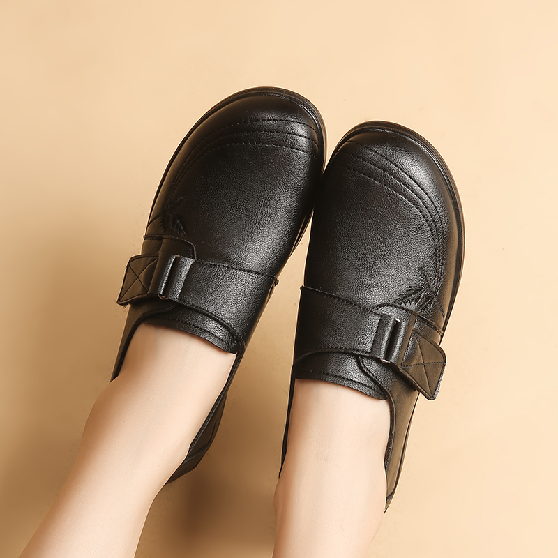 软底舒适坡跟老人休闲深口妈妈鞋