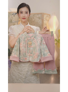 现货【青梦瑶】SC624女童2025新款秋季新中式外套裤子国风套装