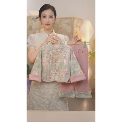 现货【青梦瑶】SC624女童2025新款秋季新中式外套裤子国风套装