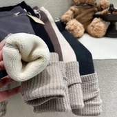 900克加厚绒 无骨 FF201女童秋季 现货 韩版 翻脚口加绒加厚打底