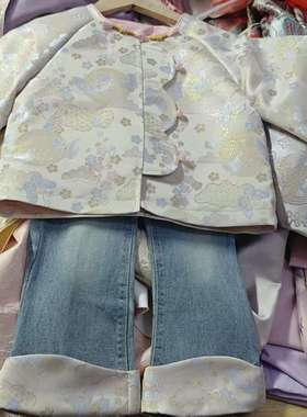 SC627女童2025秋季新款新中式外套牛仔裤国风套装