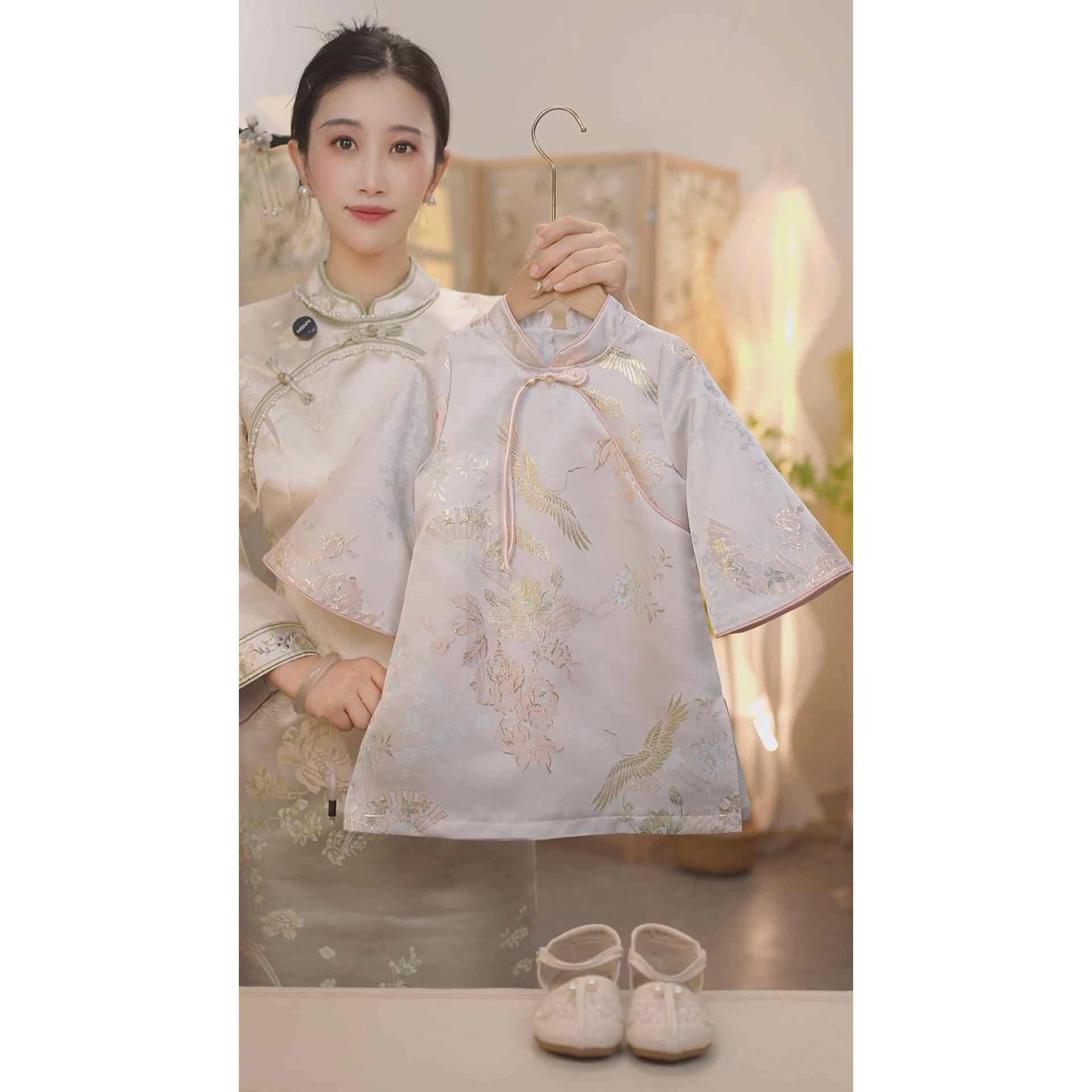 现货【碧落】SC608女童2025新中式秋季新款长袖绣花国风旗袍裙