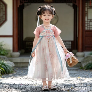 现货【桃烟】ZC066女童夏季新中式国风仙气高端汉服旗袍裙汉服
