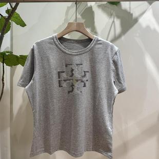 fishgirl 基礎(chǔ)百搭上衣 T恤2025春夏新品 tory雙T高溫燙鉆短袖