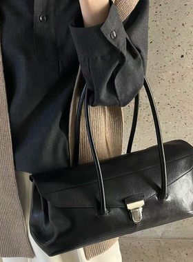 THREE新品网红同款时尚百搭暗黑锁扣车缝线小众设计手提单肩包包