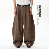 arch咆哮野兽 黑色莱赛尔宽松弯刀长裤 roaringwild 简约休闲裤