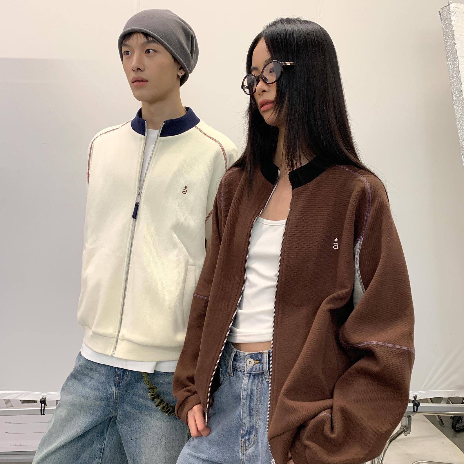 咆哮野兽拼接夹克外套