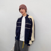 roaringwild 拉链毛衣男 外套美式 arch咆哮野兽撞色拼接情侣开衫