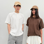 arch 咆哮野兽华夫格亨利领上衣潮牌美式 roaringwild 短袖 T恤男