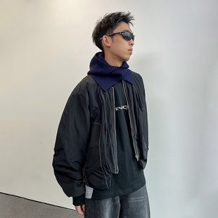 咆哮野兽 arch MA1黑色灰色结构夹棉飞行服夹克 roaringwild