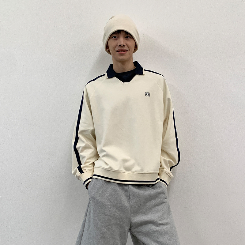 ROARINGWILD复古针织POLO卫衣