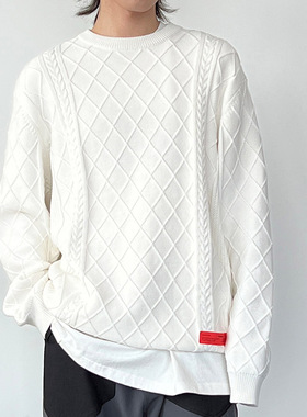 ROARINGWILD 咆哮野兽 WOOLEN SWEATER 重磅麻花纹理落肩毛衣