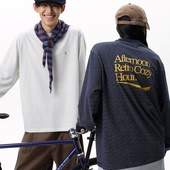 细条纹圆领长袖 roaringwild 男 咆哮野兽 字母印花T恤美式 arch