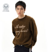 arch咆哮野兽棕色圆领上衣宽松休闲套头美式 roaringwild 毛衣男