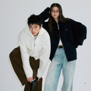 外套美式 arch咆哮野兽宽松立领开衫 情侣拉链毛衣男 roaringwild