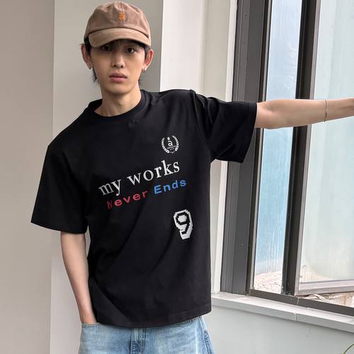 roaringwild美式标语印花短袖t恤