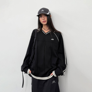 针织衫 arch 黑色拼接上衣复古运动长袖 男 咆哮野兽 roaringwild