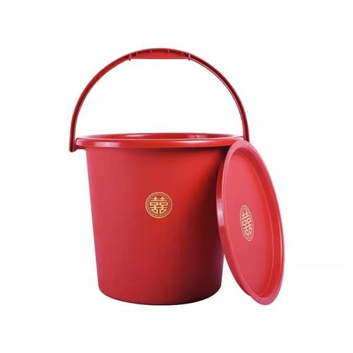 红桶结婚陪嫁用的大号红色水桶喜桶婚庆乔迁新居之喜用品塑料手提