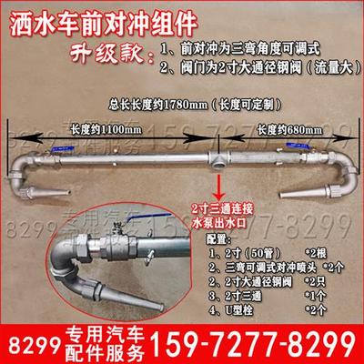 洒水车改装配件喷头前对冲万向大鸭嘴前冲喷头冲洗路面后喷洒程力